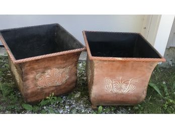 Two Metal Planters- Lightweight