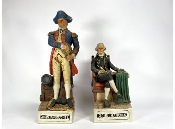 John Paul Jones & John Hancock Vintage Jim Beam Decanters