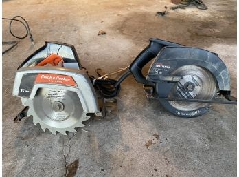 Pair - Circular Saws - Black And Decker And SEARS Craftsman