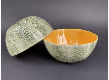 A Whimsical Pair Of Melon Bowls