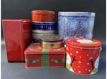 An Assortment Of Holiday Tins