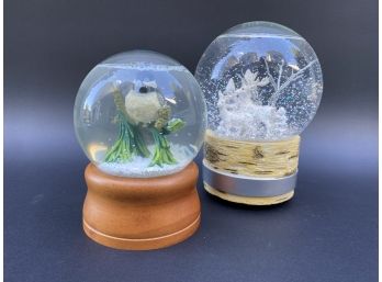 A Pair Of Snow Globes, One By LL Bean