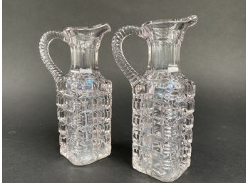 A Sparkling Pair Of Vintage Cut Crystal Cruets