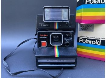 Vintage 1980s Polaroid Land Camera OneStep & Flash Units (1 Of 2)