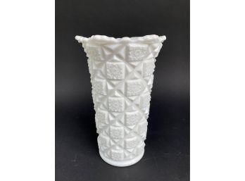 Vintage Pressed Milk Glass Vase