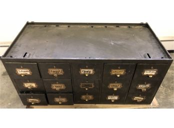 Fifteen Drawer (sockets) Metal Section With Miscellaneous Tools