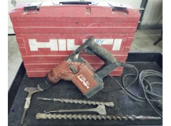 Hammer Drill With Bits And Chisels In Case