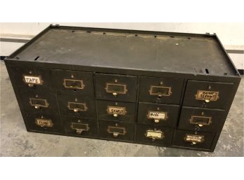 Fifteen Drawer (tape) Metal Section With Miscellaneous Tools
