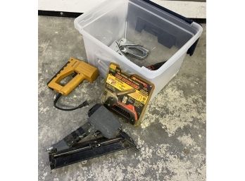 Assorted Staplers And Nail Gun