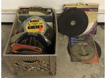 Large Box Of Assorted Blades And Cut Off Wheels