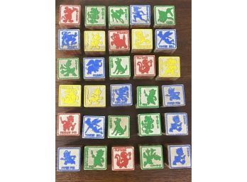 Vintage Disney Character Alphabet Blocks Set Of 30