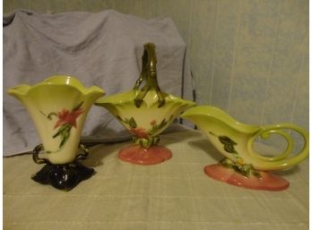 3 VINTAGE HULL POTTERY VASES