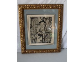 Joseph Victor Roux Champion Etching Framed