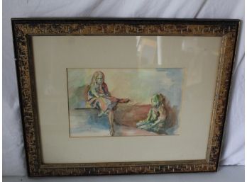 Watercolor Pencil  Painting Framed Signed Wills?