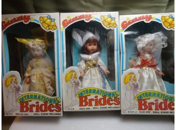 3 Vintage Ginny INTERNATIONAL BRIDE DOLLS 1982