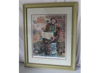 Leighton Jones Wall Street Emmett Kelly Clown Print Limited Edition