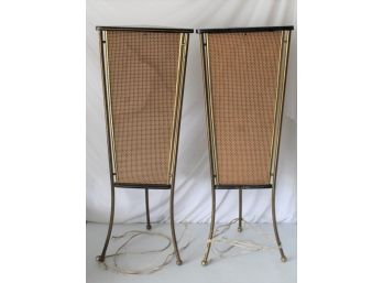 1960s Mid Century Modern Schaub Lorenz End Table Speakers