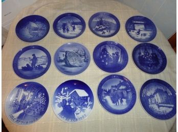 12 ROYAL COPENHAGEN CHRISTMAS COLLECTOR PLATE 1967-1983