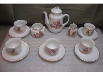 ANTIQUE SWEDEN ALP LIDKOPING CHILDS TEASET DOGS CATS RABBIT