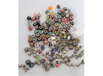 Box Of Beads And Charm Jewelry Findings