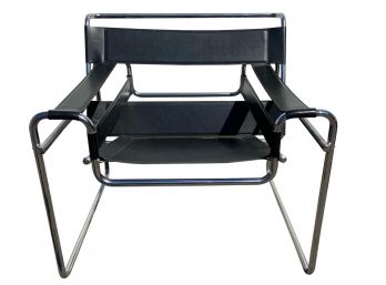 1970s Marcel Breuer Style B3 Wassily Chair Black Leather (lot 2 Of 2)