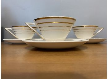 Art Deco Tea Cup And Plates : Stream Line By Salem