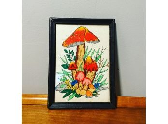 Hand Made 1960s Felt Mushroom Art