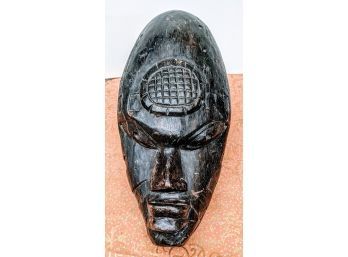 Unusual African Vintage Tribal Mask - Heavy Ebony Wood And Deep Concave Back