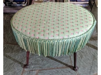 Beautifully, Re-upholstered Antique Vanity Stool Love The Tassles