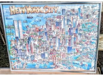 Fun Poster Of NYC Map In Cartoon