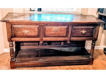 Vintage Buffet Table Or Console With 3 Drawers And Bottom Shelf -  (Pick Up In Redding)