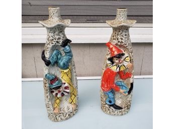 Furlan Acrobat Hand Painted Liquor Bottles From Italy