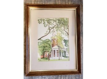 Watercolor Of Harvard University Memorial Church