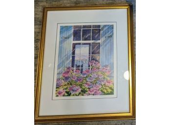 Signed And Numbered Floral Print 29/495 'Lace Cap Vista' By Marilyn Chamberlain