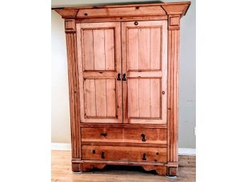 Solid Pine  Armoire With Shelving And Drawers - Nicely Made (Pick Up In Redding, CT. )