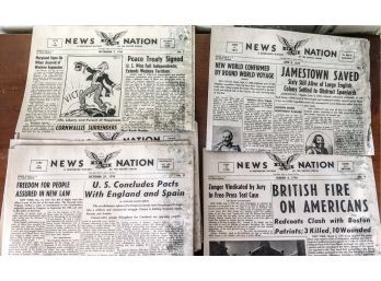 Several Editions Of News Nation,  A US History Newspaper Of Important Events