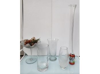 Grouping Of 5 Glass Vases