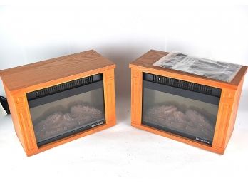 Two *Small* Electric “Fireless Flame” Fireplace Heaters