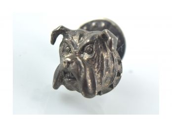 Antique Patinated Sterling Bulldog Tie Tack