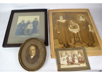 Quartet Of Antique Photograhs - A Myriad Of Facinating Details, One Hand-Colored