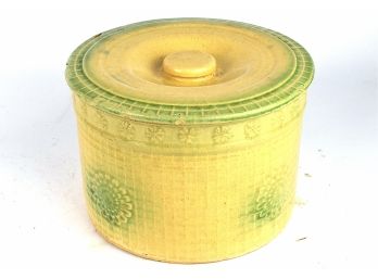 Bright And Cheerful Antique Lidded Crock/Jar