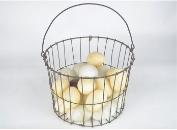 True Farm Antique Chick Egg Wire Basket