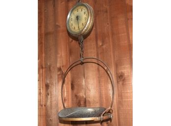 Long Antique Hanging Scale With Scoop