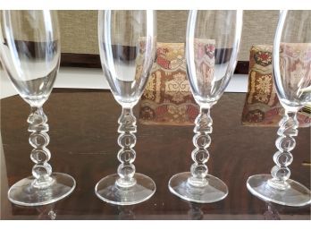 Set Of 4 Year 2000 Champagne Flutes