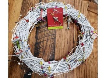 Adorable Mini Krinkle Decorated Wreath With 6 Krinkles And One Snowman Ornament