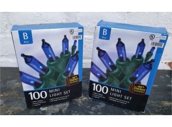 2 Boxes Of Blue Christmas Lights (100 Each Box)