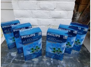 6 Boxes Of 60 LED Blue Mini Lights Never Used