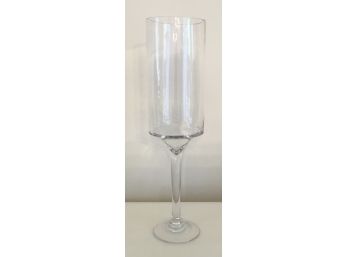 Tall Glass Pedestal Hurricane Candle Holder