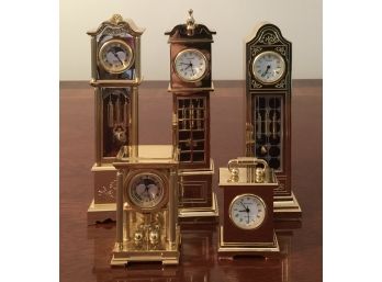 Bulova 5 Small Brass Clocks