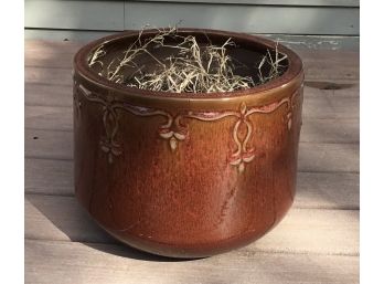 Vintage Brown Glazed Planter